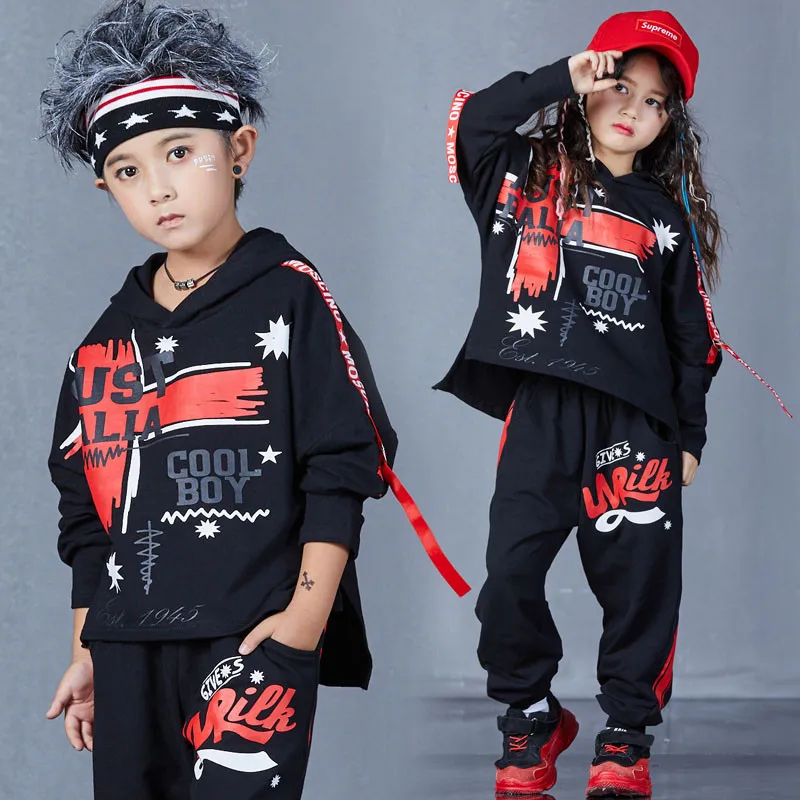 

Boys girls clothes set 10 12 14 years clothes for teenagers boys girls 12 14 years Hip Hop street dance children's clothing