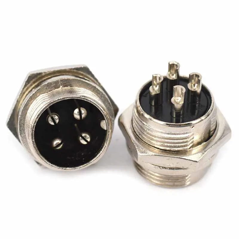 5 Pairs High Quality GX16 4 Pin Aviation Plug Panel Connector Mayitr Metal Male Socket Female Aviation Plug 15A 250V