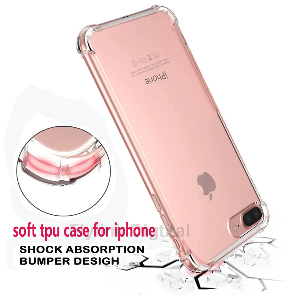 

TPU Soft super shockproof phone Anti-falling shell case for iphone 6s 7 8 5s 5 6 s plus Silicon Cell Phone Back Cover phone case
