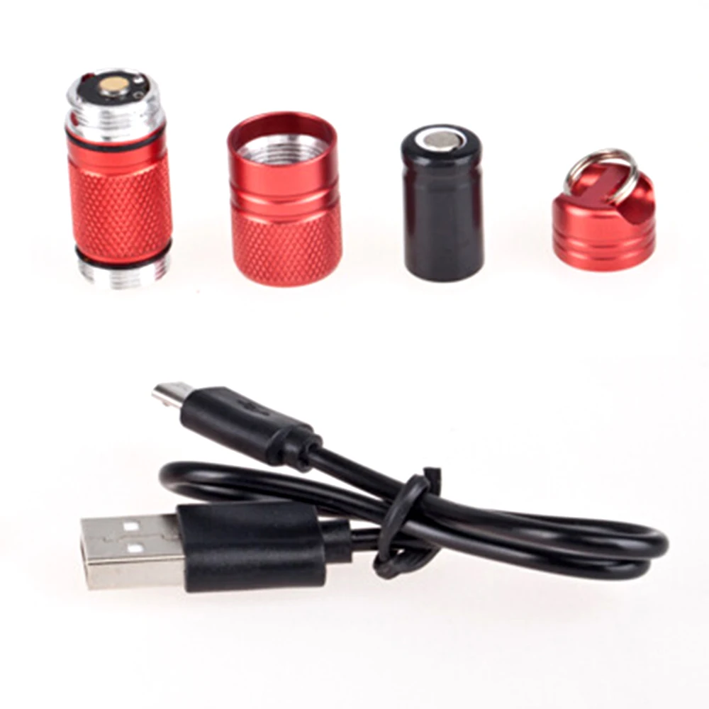 Портативный мини брелок фонарик 5 В светодиодный фонарь Micro USB перезаряжаемый