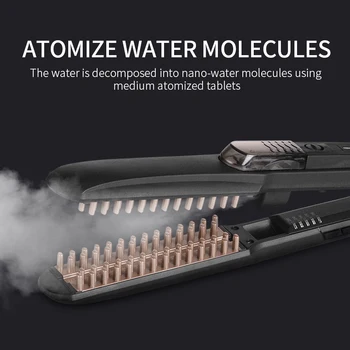 

2019 New Professional 2 in 1 Steam Hair Curling & Straightening Iron Hair Straightener Hair Curler Wet & Dry Flat Iron