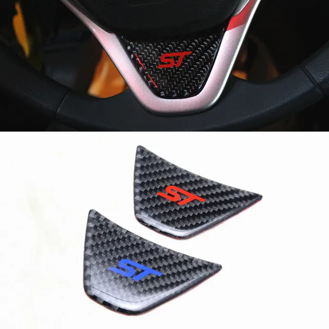 1pc Hot Sport St Logo Steering Wheel Sequins Sticker Chrome Cover