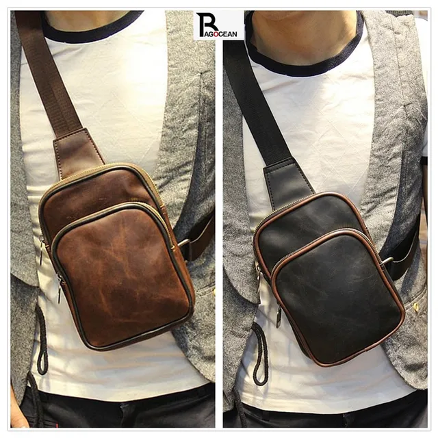 Retro Fashion Men Chest Pack Cross Body Bag