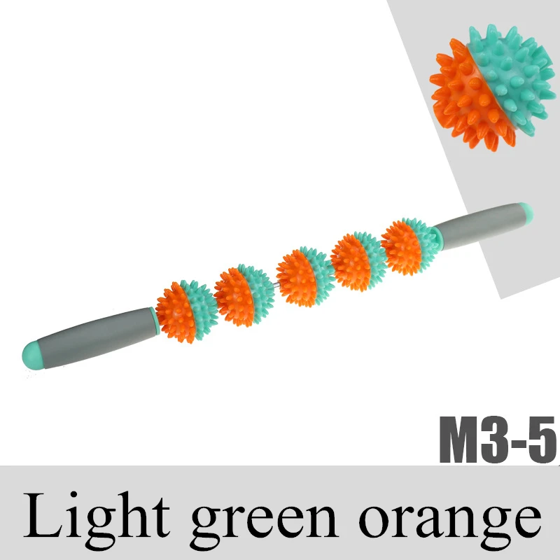 Массажная палочка для йоги для спортзала расслабляющий валик для мышц 5 шипованных шариков анти целлюлит похудение триггер точка ролик мышечное Расслабление тела инструмент - Цвет: Прозрачный
