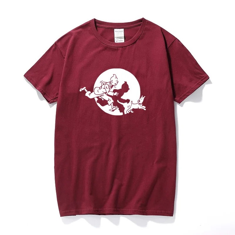 Harajuku Funny Tintin And Snowy Movie Fashion Present Gift Cool Unisex T shirt Top Camisetas hombre T-shirt Men Clothing 2019