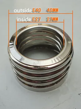 

10pc/lot E27 to E40 Adapter ring E40 To E27 Lamp holder converter Large screw change Small screw stainless steel Conversion head
