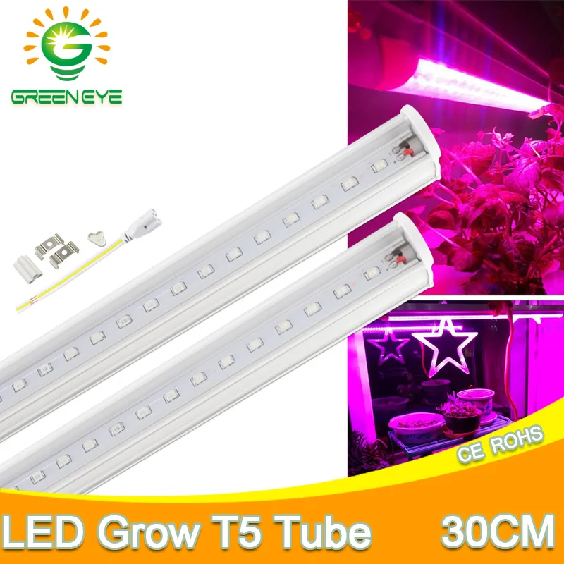 

Led Grow Light Full Spectrum led T5 Tube 30cm 2835SMD EU plug AC 110V 220V Plant Lamp Hydroponic system LED grow Lamp for plants