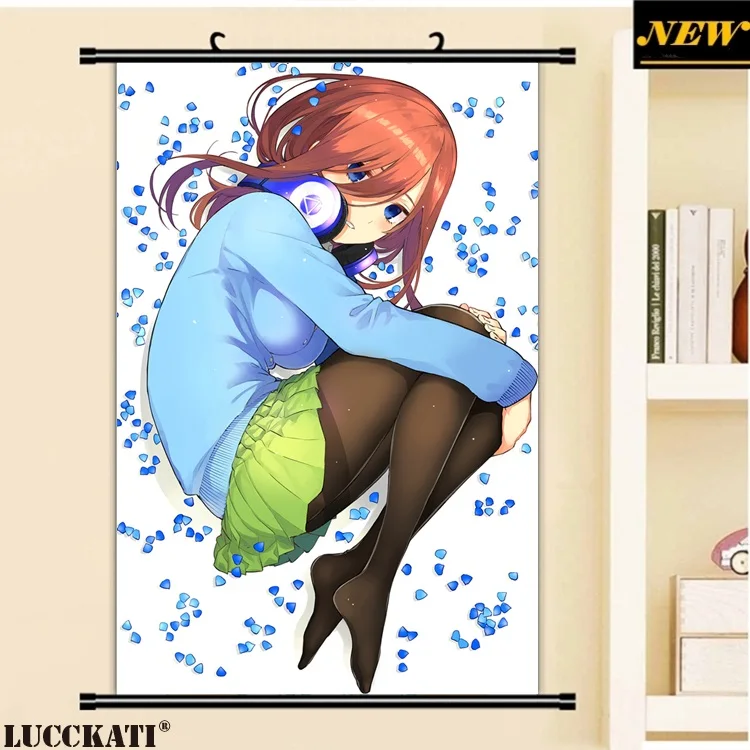40X60 см 5-toubun Gotoubun Go-Toubun без Hanayome ichika Мику лоли cameltoe мультфильм аниме картинка плакат в рулоне Холст Картина 5 - Цвет: W