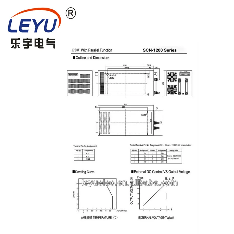 SCN-1200-48V AC DC Универсальный вход высокого качества светодиодный драйвер импульсный источник питания