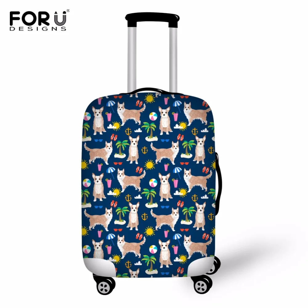 FORUDESIGNS 3D Beach Dog Dustproof Elastic Protector Luggage Cover Cute Anime Cut Cats Suitcase