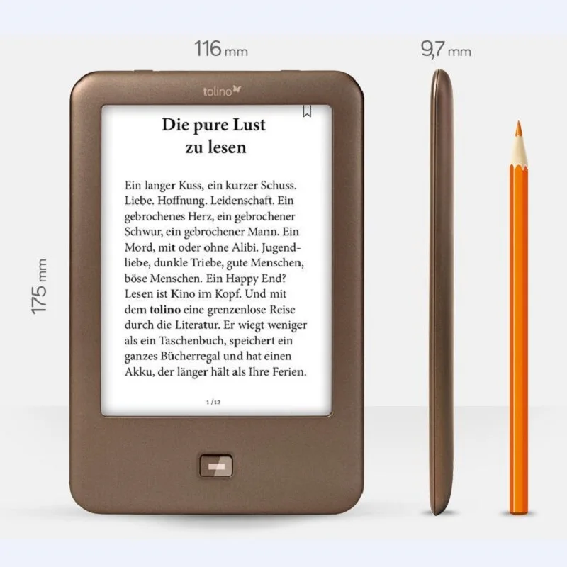 

ebook reader e ink e reader Light electronic Book 6 inch e-ink e book reader 1024x758 backlight 4GB e-book Reader Tolino Shine