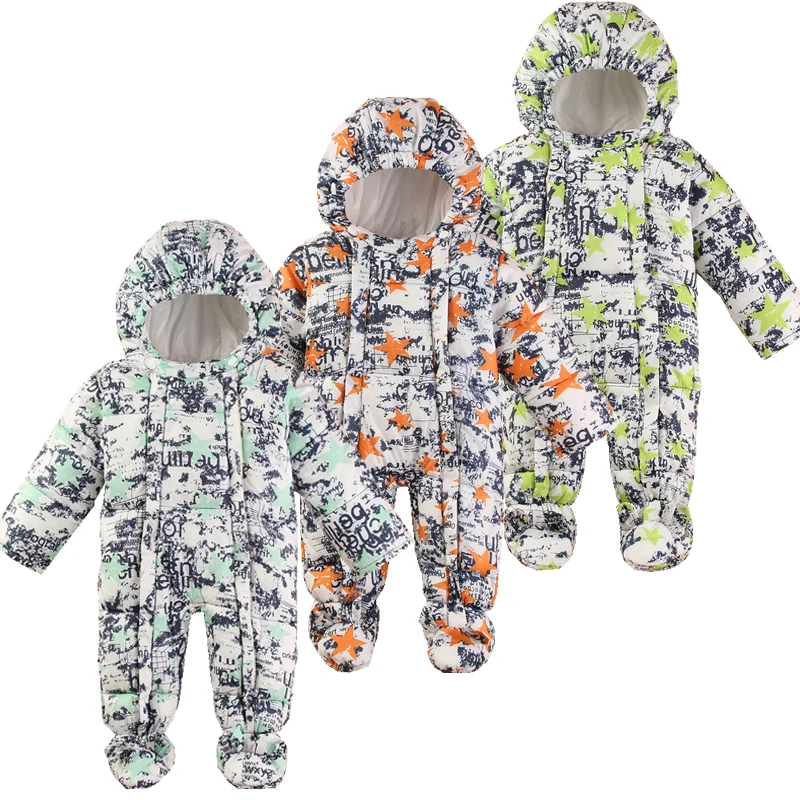 

Baby Snowsuit Winter Newborn Baby Rompers Warm Jumpsuit Baby Snow Wear Cotton Thick Romper Kids Outerwear Clothes Infant Costume