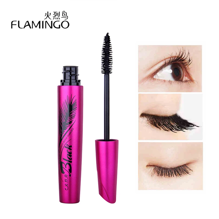 

FLAMINGO Brand Black Long-lasting Waterproof Rimel Mascara Make up 3D Fiber Charming Eyelash