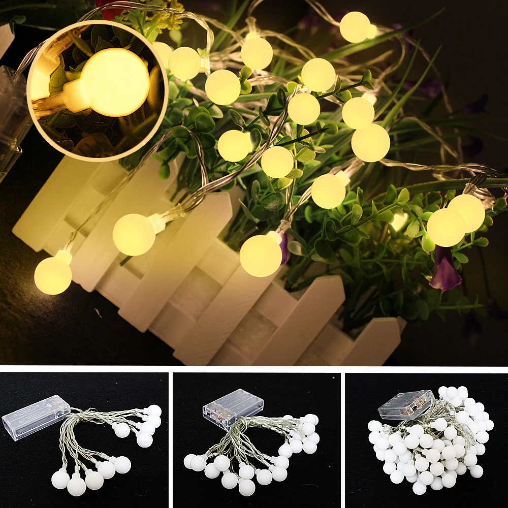 

Led Ball Globe Bulb String Light Outdoor Waterproof Fairy Lamp Battery Powered/EU Plug LED Garland Lights Christmas Indoor Decor