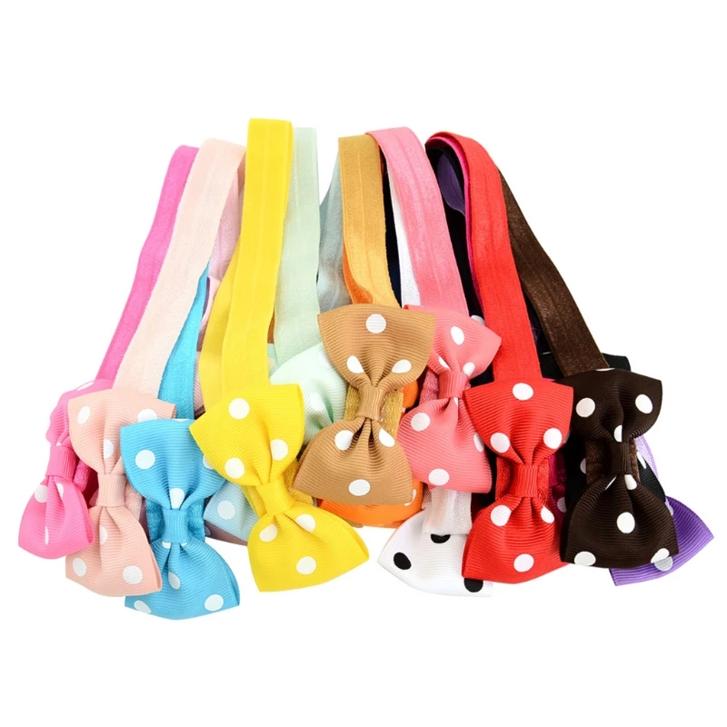 

20Pcs Kids Girl Baby Toddler Bow Polka Dot Headband Hair Band Headwear Head Wrap