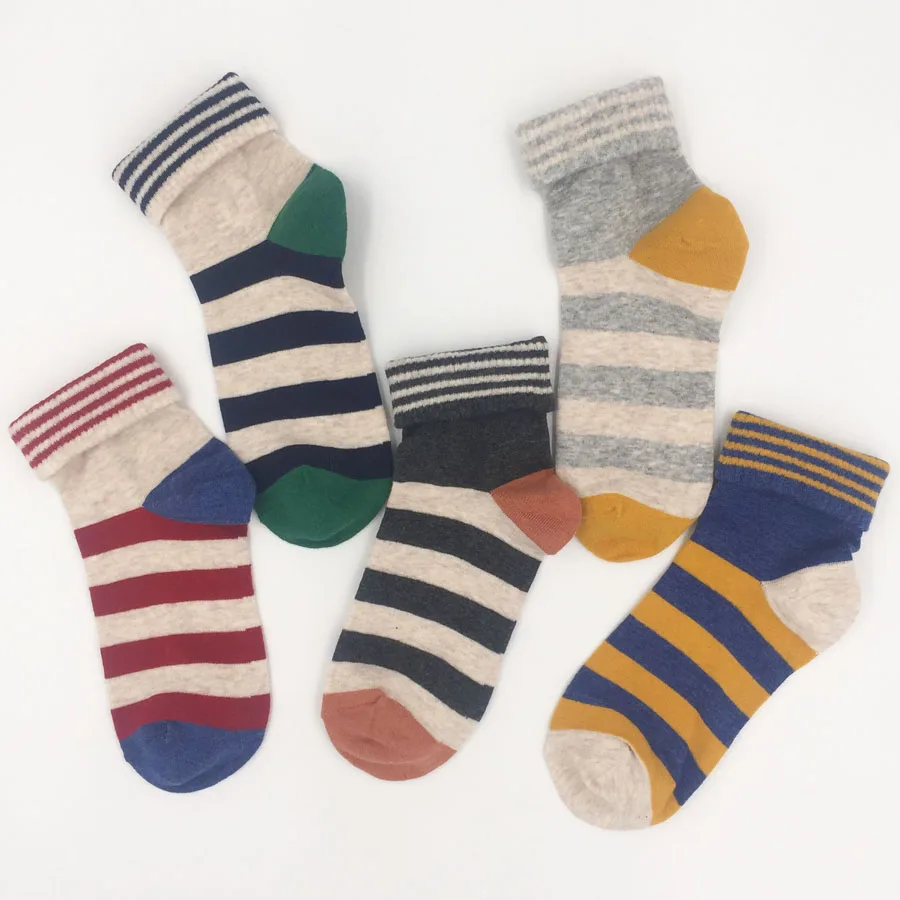 

Cotton Woman Striped Sock Candy Color High Quality Compression 2017 Autumn/Winter Fashion Non-slip Brand Funny Socks 5 Pairs/lot