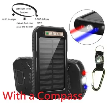 

10000mAh Dual USB Waterproof Solar Charger Solar Power Bank 2018 New External Charger Powerbank battery for Smartphone