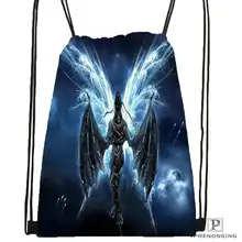 Custom eragon-dragon-походная сумка на шнурке для мужчины женщины милый рюкзак дети ранец(черный Назад) 31x40 см#20180611-03-155