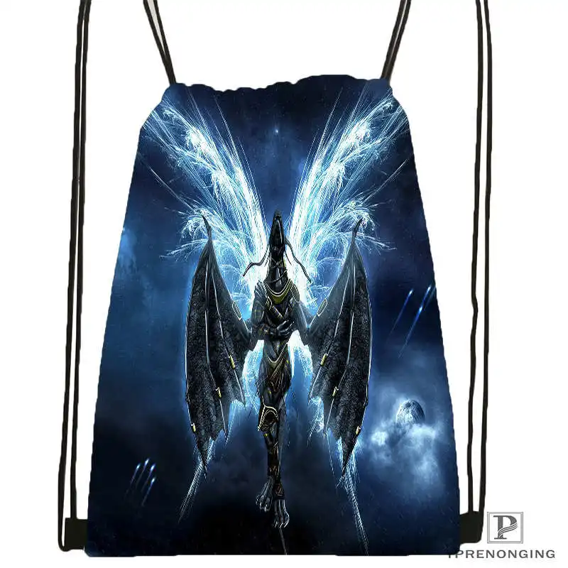 Custom eragon dragon Drawstring Backpack Bag for Man Woman Cute Daypack Kids Satchel Black Back 31x40cm
