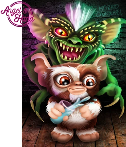 Angel\'s hand Rhinestone plastic crafts painting  big ear monkey crystal full diamond embroidery gremlins 7CFAN00088