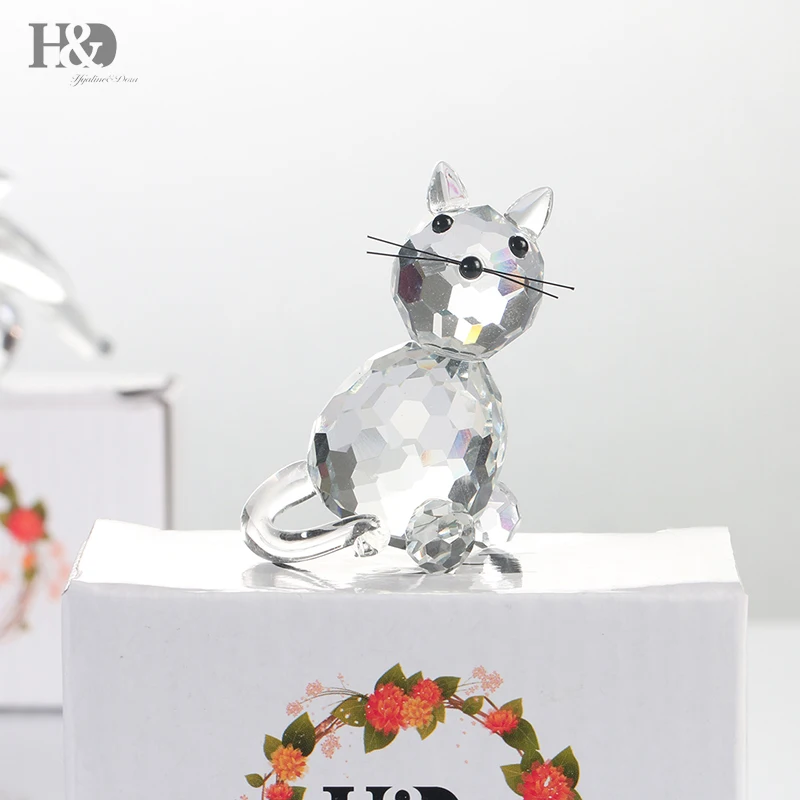 H& D уникальные рождественские подарки Хрустальные мини животные коллекционные статуэтки стеклянные фигурки животных для украшения стола(9 видов