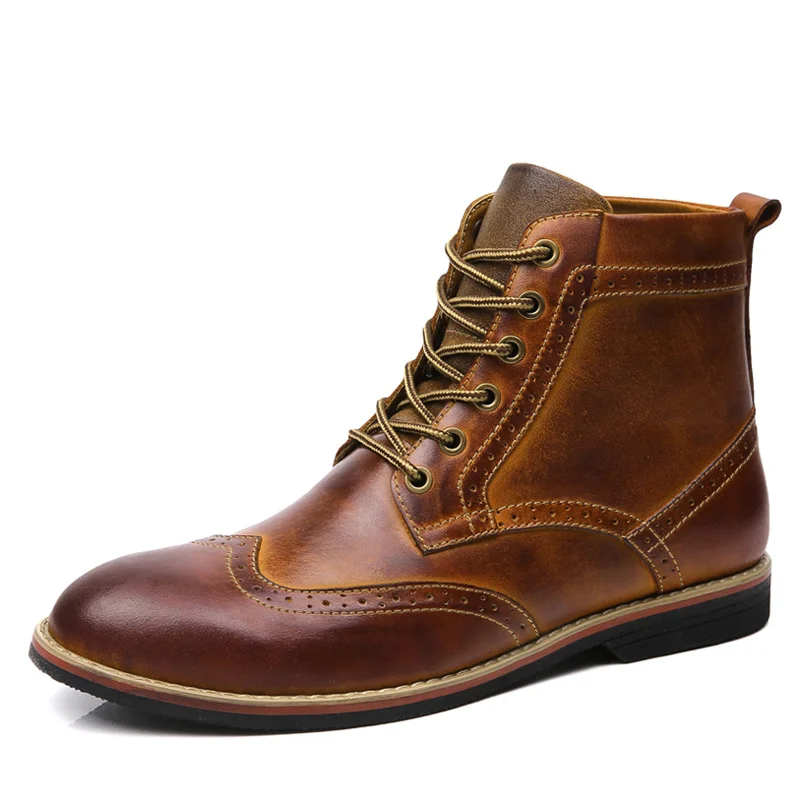 mens two tone brogue boots