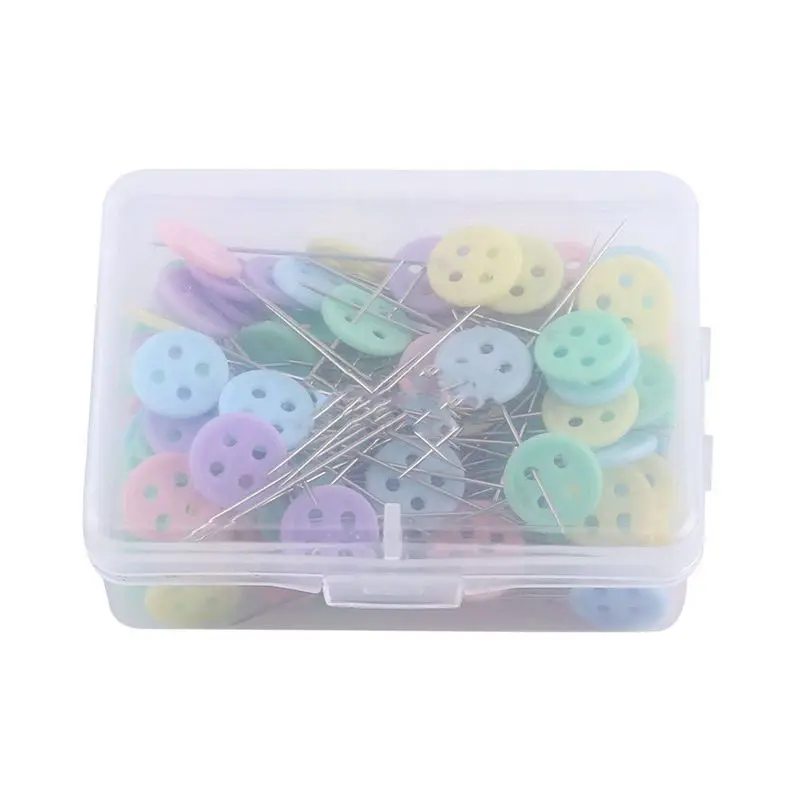 

100pcs/bag Pins Mixed Colors Sewing Patchwork Pins Flower Head Pins Sewing Tool Needle Arts Sewing Accessories Button