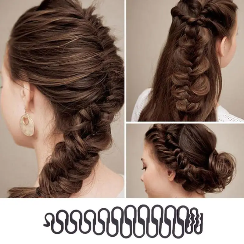 1pc Women Hair Braiding Fish Bond Waves Braider Practical Tool Roller With Hair Styling Clip Braid Maker Bun Hair Accessories