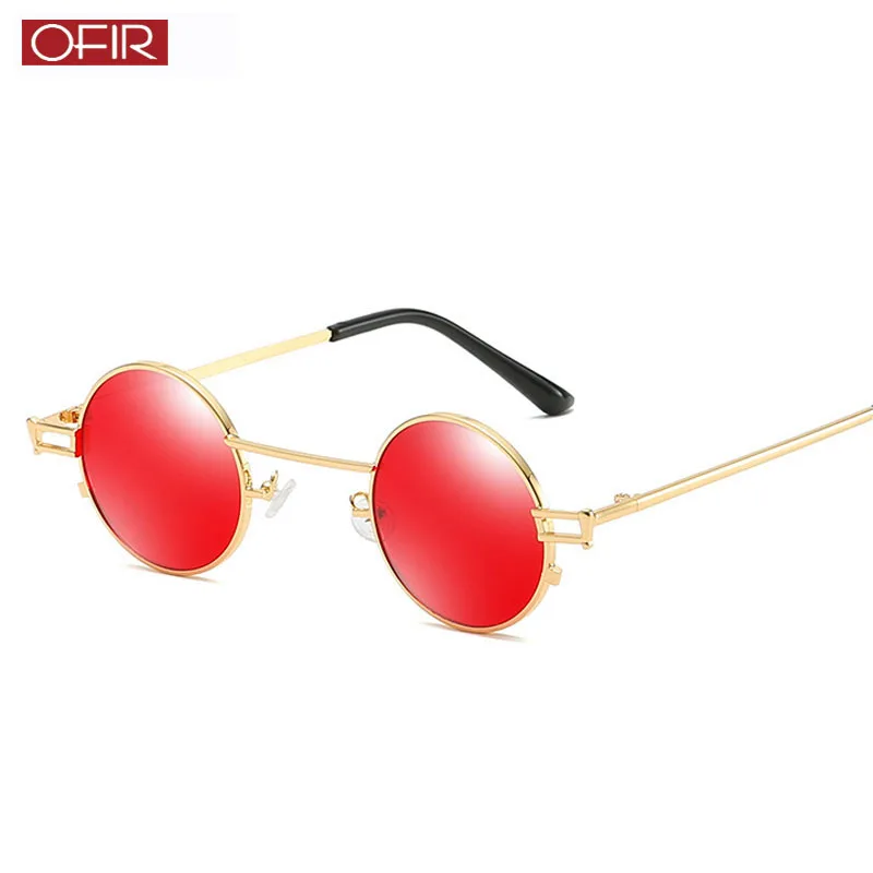 Черные маленькие круглые солнцезащитные очки для женщин, зеркальные, красные роскошные мужские брендовые дизайнерские очки, солнцезащитные очки из сплава UV400