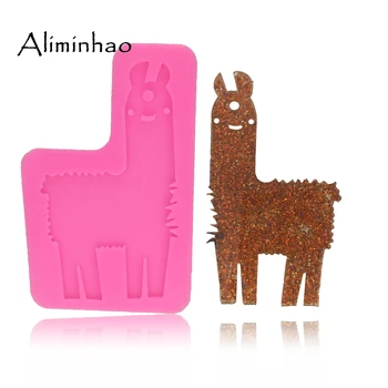 

DY0064 Sheep shape silicone mold for Key chain moulds polymer clay DIY Jewelry Making Llama epoxy Resin mold