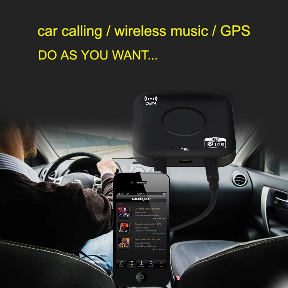 Bluetooth ресивер Hevaral APTX 3 5 мм адаптер 4 2 NFC Hi Fi стереозвук громкая связь автомобильный