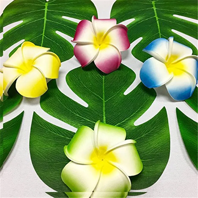 

12Pcs/lot 20*18cm Artificial Flower Tropical Palm Leaves Green Leaf for Hawaiian Luau Theme Party Decorations Home Garden Decor