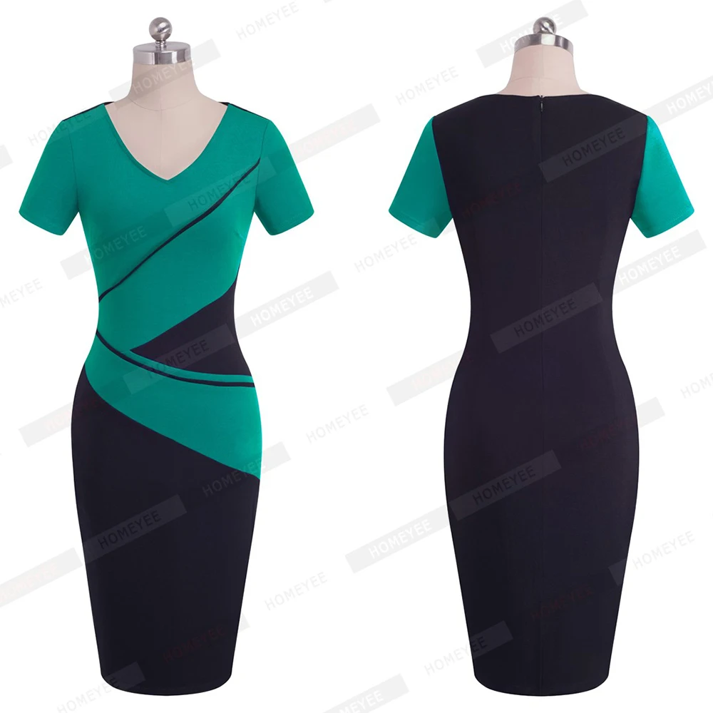 Женские Элегантные Оптические иллюзии лоскутное контрастное тонкое повседневное офисные вечерние облегающее платье размера плюс в деловом стиле EB384
