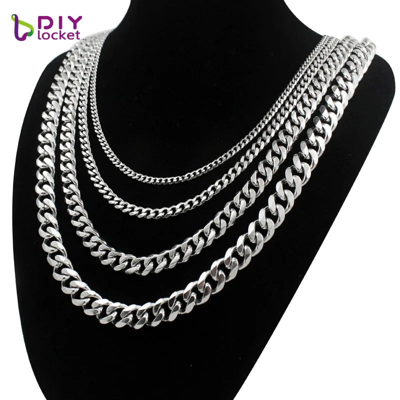 diylocket Stainless Steel Choker Necklace Hip Hop Stainless Steel