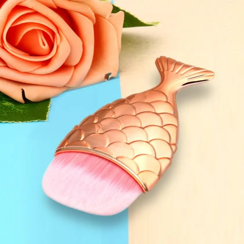 Mermaid Fish Scale Makeup Fishtail Bottom Powder Blusher Cosmetic Brush