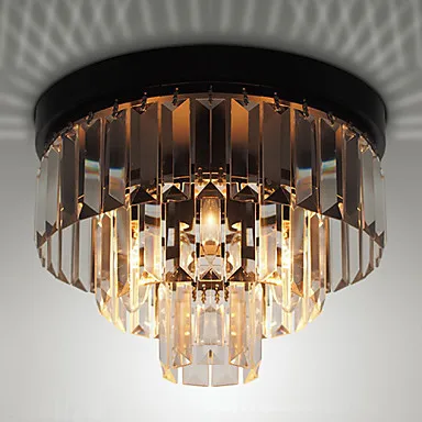 

American Flush Vintage LED ceiling Light home Lighting Living Room Lights Crystal Ceiling Lamp Plafonnier Lustres De Cristal