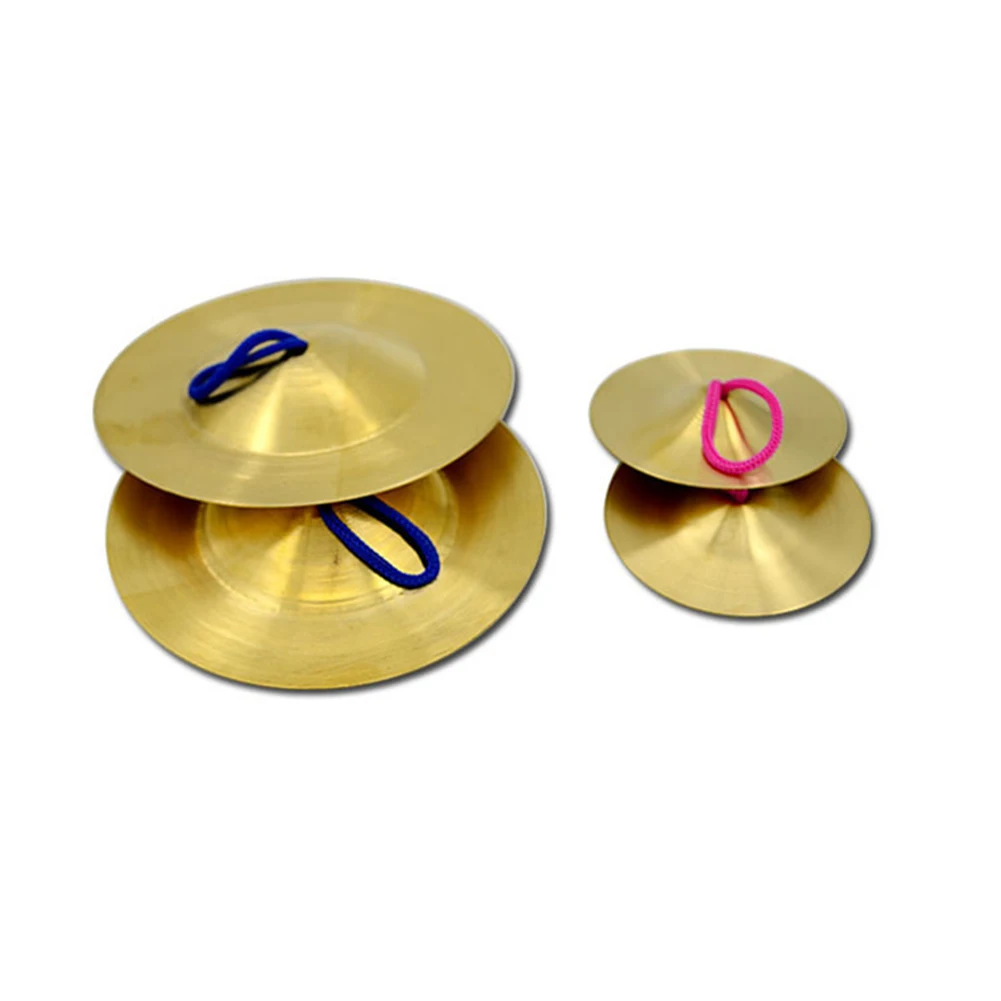 1Pair Brass Finger Cymbals Musical Percussion Instrument baby toy Kids Toy Dancing Props music toys for children