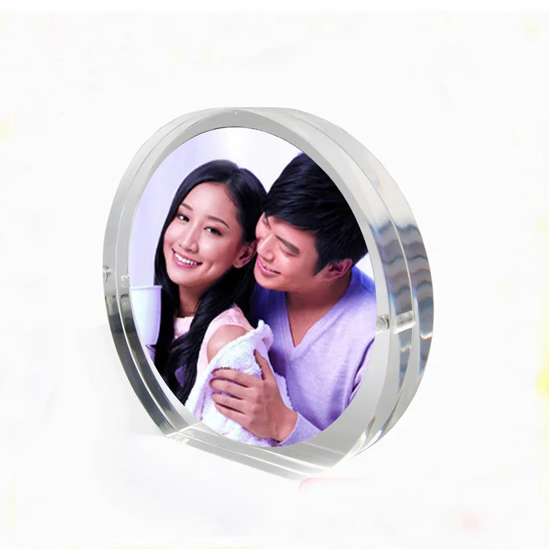 

3 inch Fashion Round Clear Acrylic Perspex Photo & Pictures Frames With Magnetic PF006