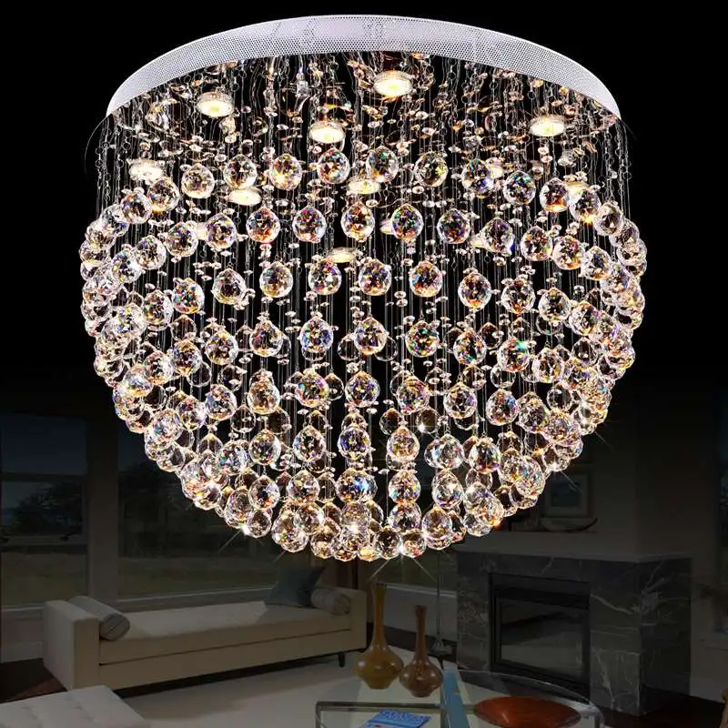 K9 хрустальная люстра светильник потолочный LED круглая форма подвесная Подвесная