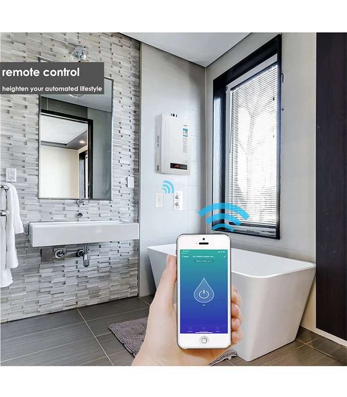 Wifi Inteligente Aquecedor de Água Interruptor de Interruptores de Controle Remoto de Voz Padrão dos Eua Touch Panel Temporizador de Trabalho ao ar Livre Alexa Google Casa 8 Interruptores de Controle Remoto de Voz padrão