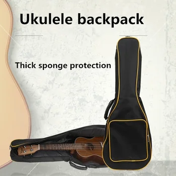 

Ukulele Bag Case Waterproof Electric21 23 24 Inches Soprano Concert Tenor Backpack Carry Gig Portable Black Simple