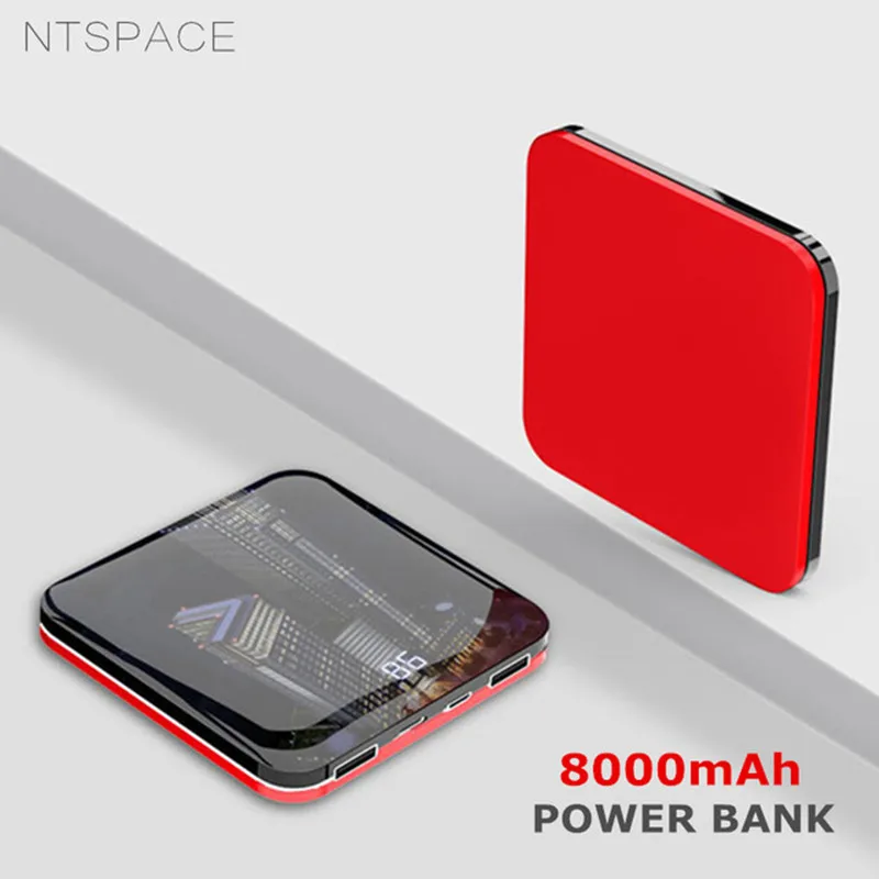 8000 мАч Мини Быстрая зарядка Мобильная мощность 2.0A двойной USB портативный