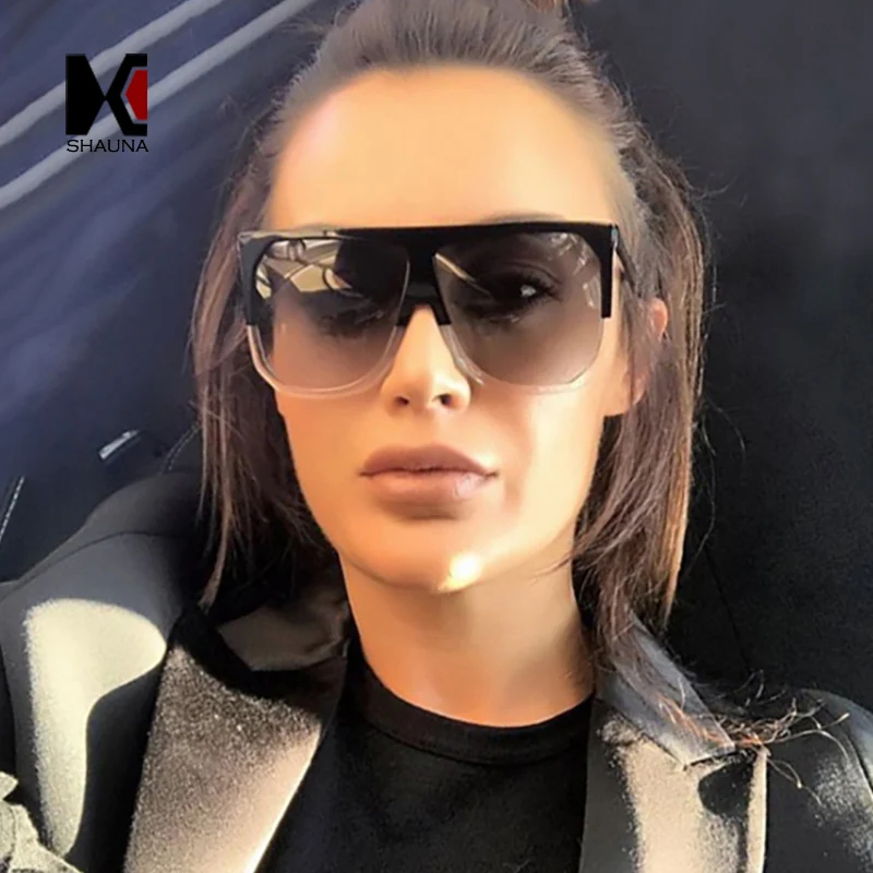 

SHAUNA Fashion Oversize Women Square Sunglasses Brand Designer Classic Summer Style Double Colors Flat Top Frame Eyewear