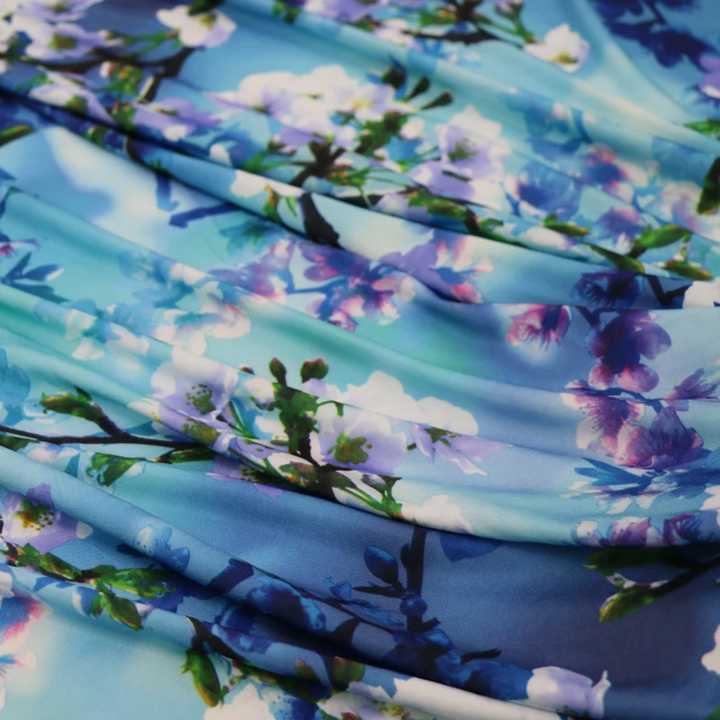 

50cm*155cm Plum Blossom Material For Dress Swimwear Leggings 4 Way Elastic Fabric Lycra Polyester
