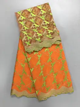 

African jacquard embroidered fabric bazin riche getzner Guinea Barocade fabric for Nigerian lace fashion dresses 5+2yards
