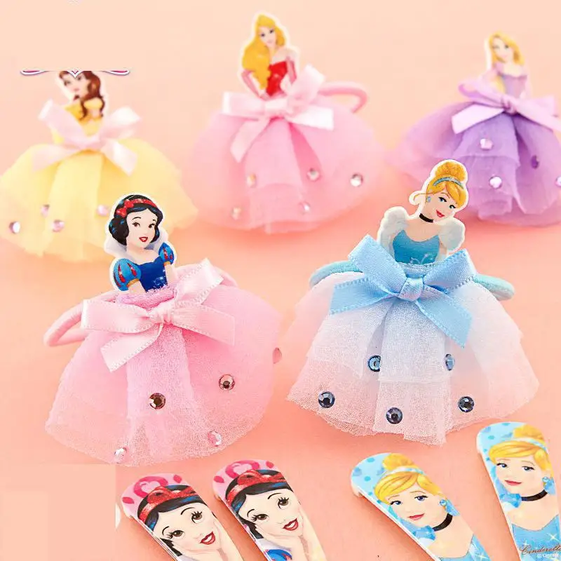 

3 Pcs Princess Toy Delicate and lovely Hair Pin Cute Kids Cinderella Hair Clips Hair Bows toy for Girls birthday gift