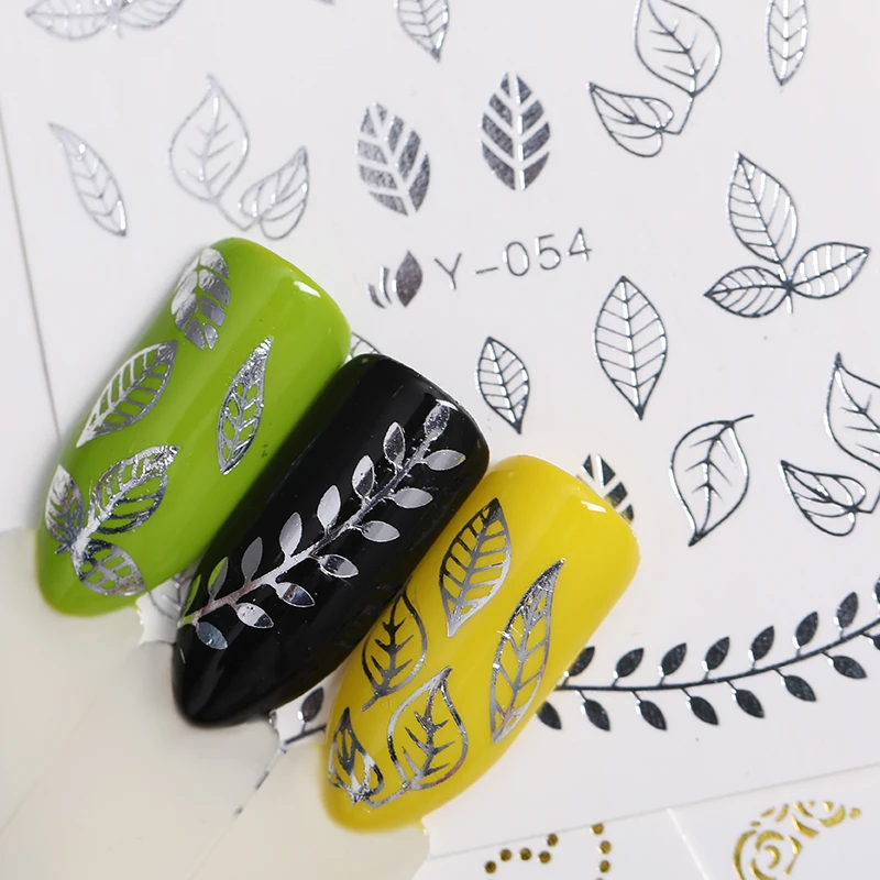 

3D Nail Art Stickers Silver Gold Flower Butterfly Cute Animal Mixed Patterns Design DIY Adhesive Tips Transfer Stickers