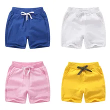 От 1 до 9 лет, летние спортивные шорты для маленьких мальчиков и девочек детские пляжные шорты с эластичной резинкой на талии, 11 цветов, штаны для маленьких мальчиков и девочек