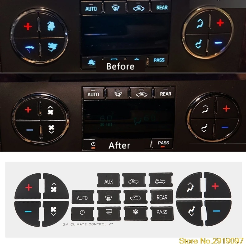 

2018 New AC Dash Button Sticker Repair For GM Tahoe Suburban Avalanche Silverado Yukon Drop Shipping