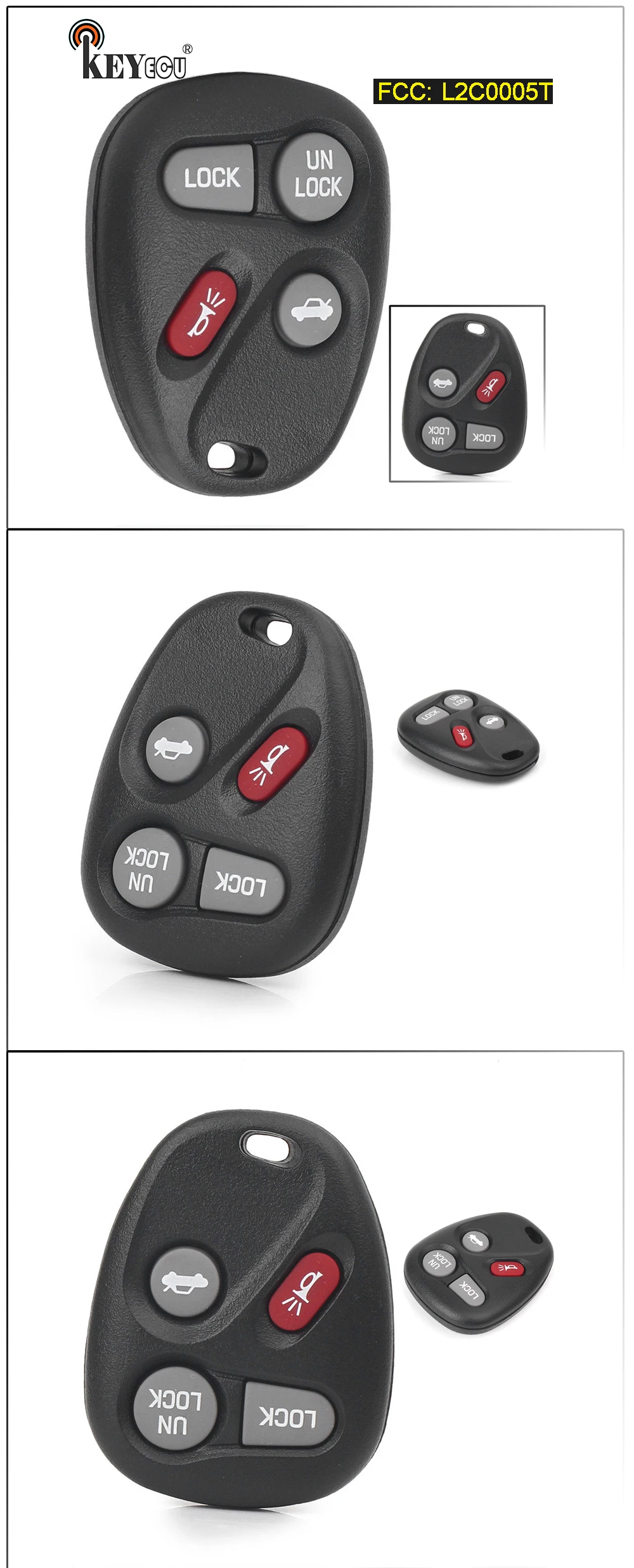 Keyforkess 315MHz L2C0005T 16263074-99 12223130-50 portachiavi a distanza a 4 pulsanti per GM Cadillac CTS Chevrolet Cavalier Pontiac Sunfire - HTB1MvhHQHrpK1RjSZTEq6AWAVXah